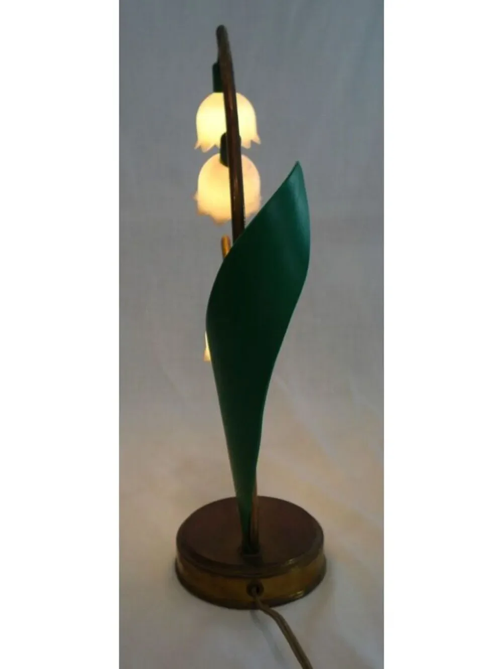 Vintage 1940's Lily of the Valley Table Lamp by Astro Lamps of Hollywood, CA
